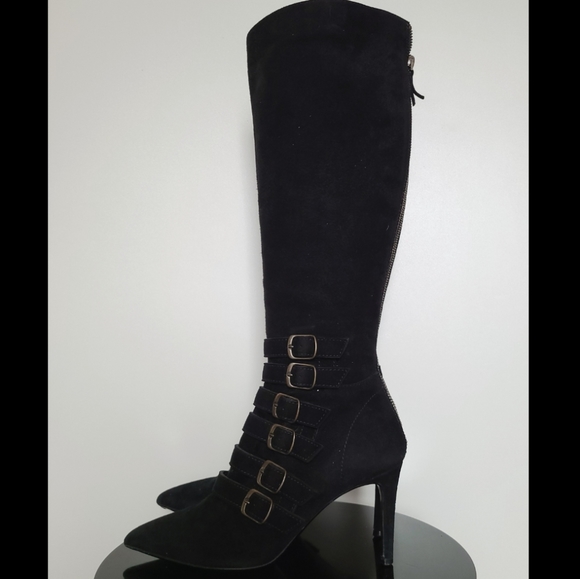 Emilio Pucci Shoes - Emilio Pucci - Black Suede Buckled Boots - Size 5